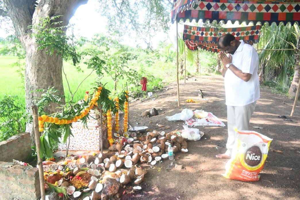 ఎంపీ వద్దిరాజు కుటుంబ సభ్యులు తమ వ్యవసాయ క్షేత్రంలో ఉప్పలమ్మ పండుగ చేశారు
